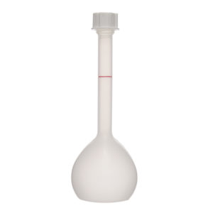 Fiole jaugée en polypropylène avec bouchon vissant