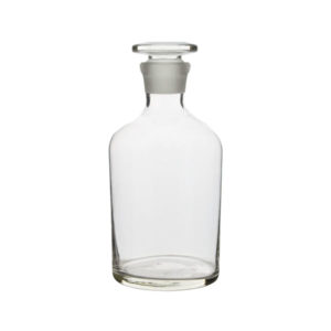 Flacon en verre transparent pour réactif, col étroit, avec bouchon en verre
