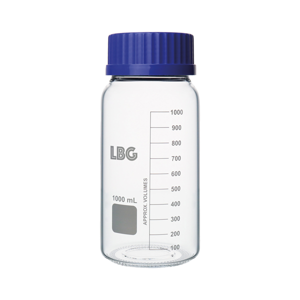 FLACON GRADUÉ AVEC FILETAGE ISO EN VERRE BOROSILICATÉ 3.3, COL LARGE – Image 3