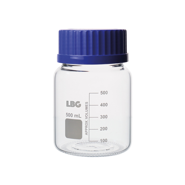 FLACON GRADUÉ AVEC FILETAGE ISO EN VERRE BOROSILICATÉ 3.3, COL LARGE – Image 2